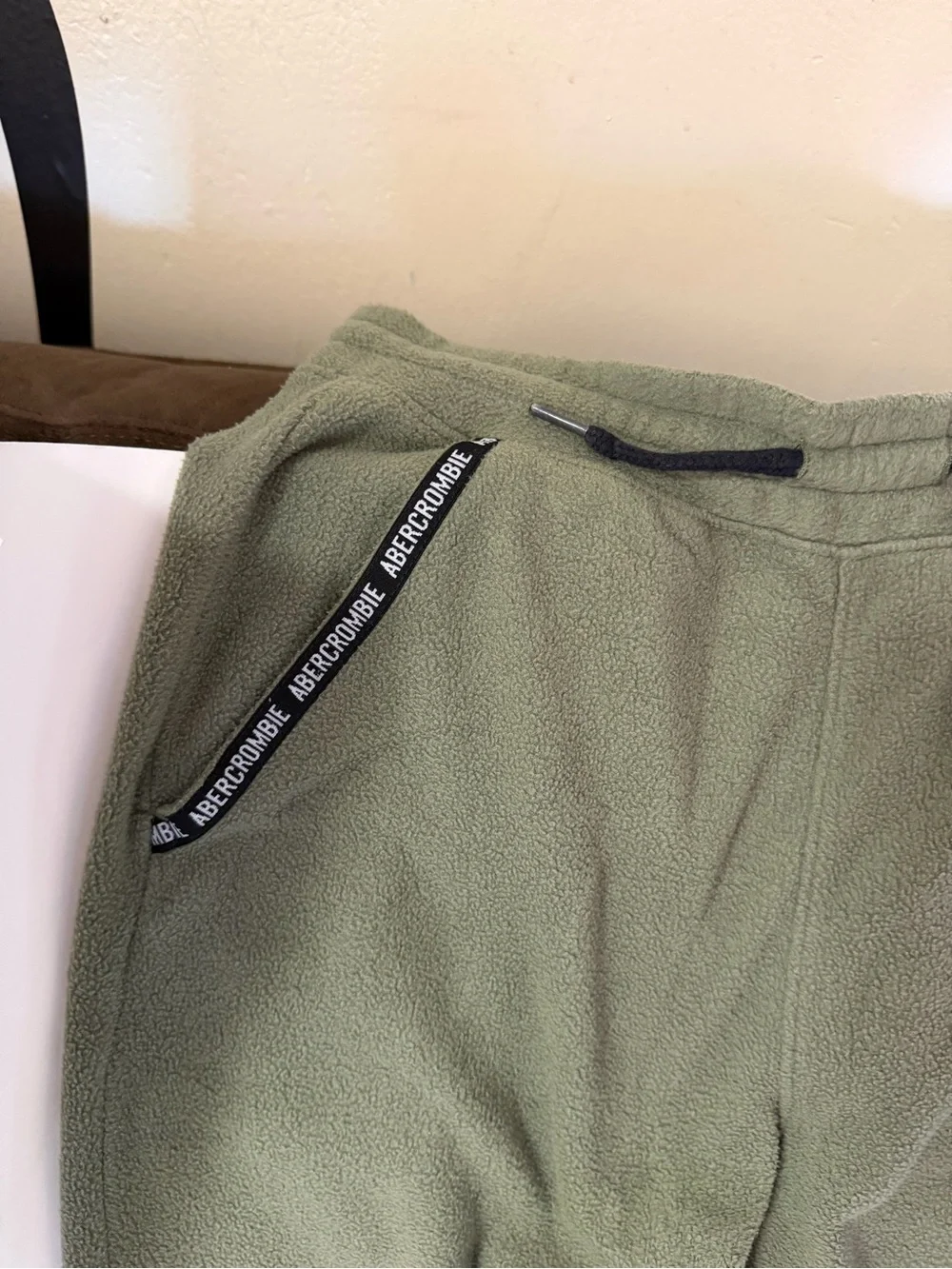 Abercrombie & Fitch Kids Olive Green Fleece Hoodie and Jogger Set